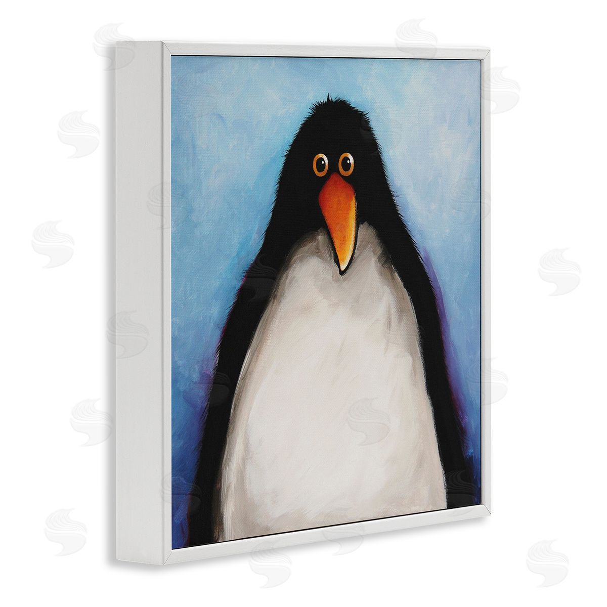 Lucia Stewart Gazing Penguin Portrait White Framed Glicee Wall Art Print