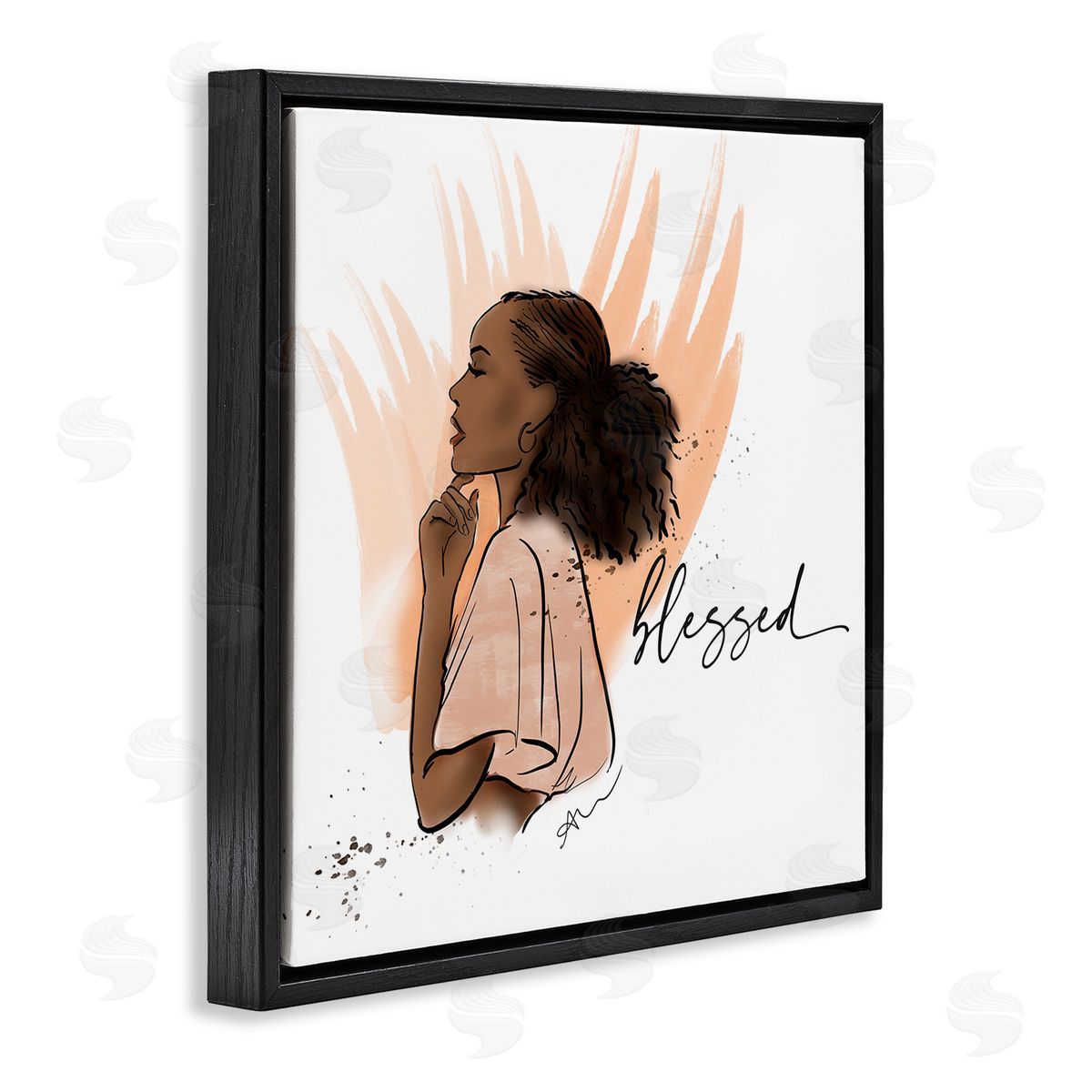 Alison Petrie Blessed Woman Portrait Black Floating Frame Canvas Wall Art Print