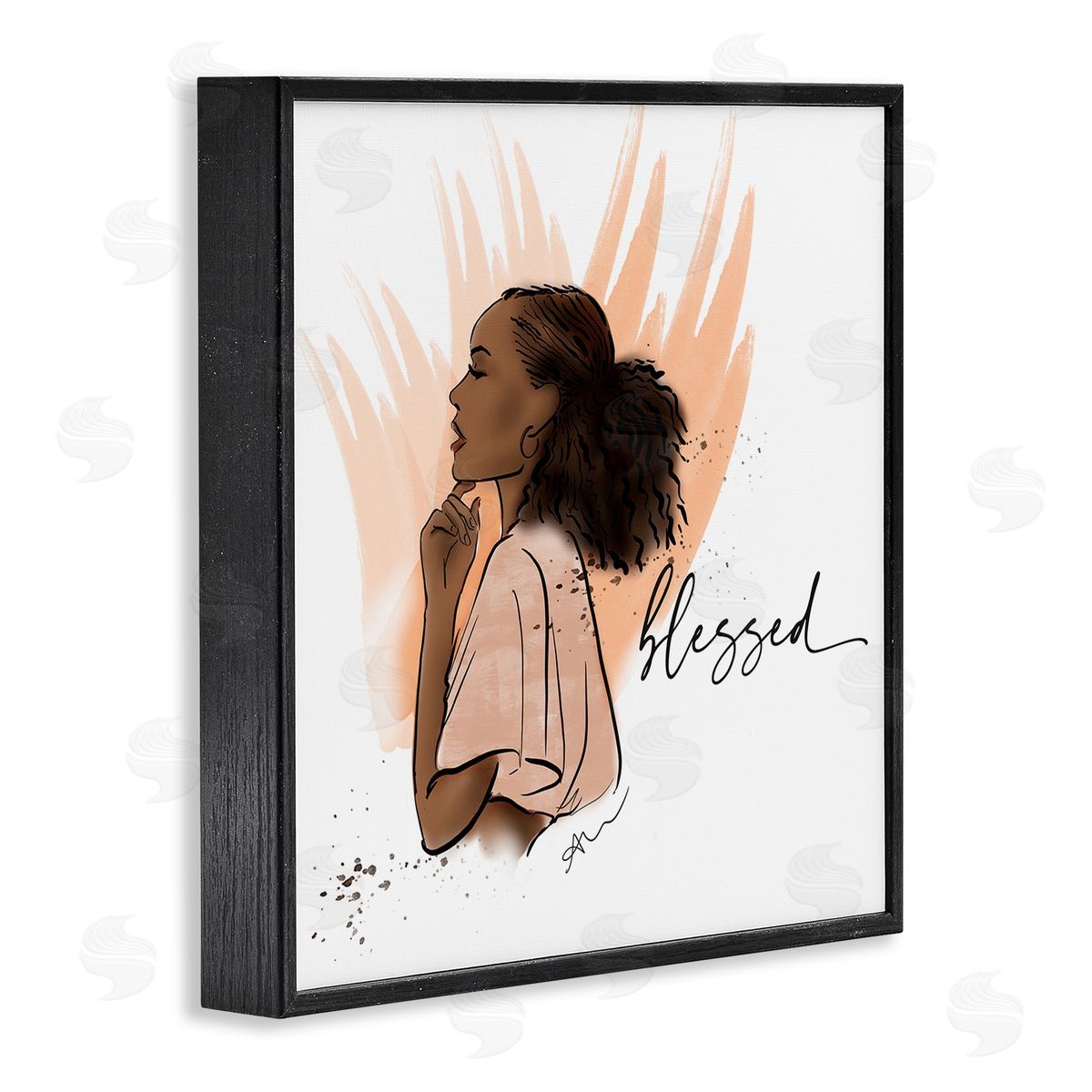 Alison Petrie Blessed Woman Portrait Black Framed Glicee Wall Art Print