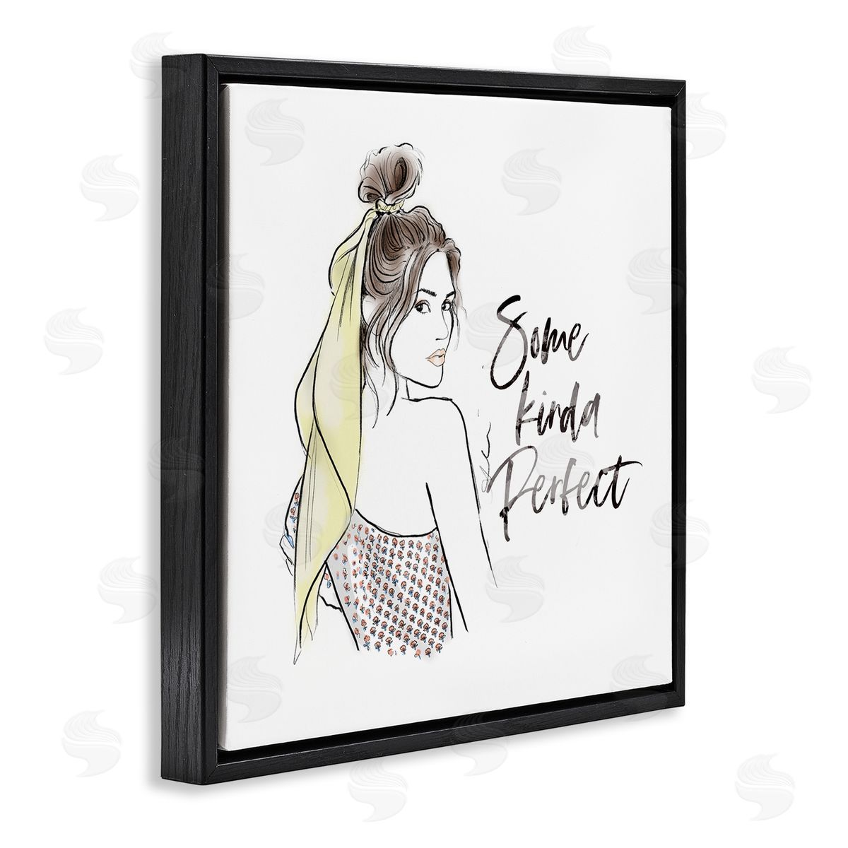 Alison Petrie Some Kinda Perfect Portrait Black Floating Frame Canvas Wall Art Print