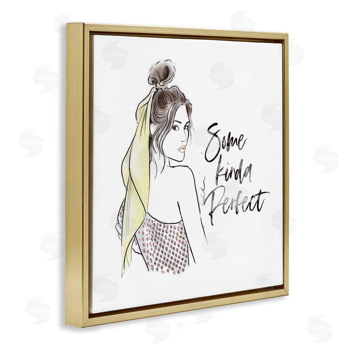 Alison Petrie Some Kinda Perfect Portrait Gold Floating Frame Canvas Wall Art Print