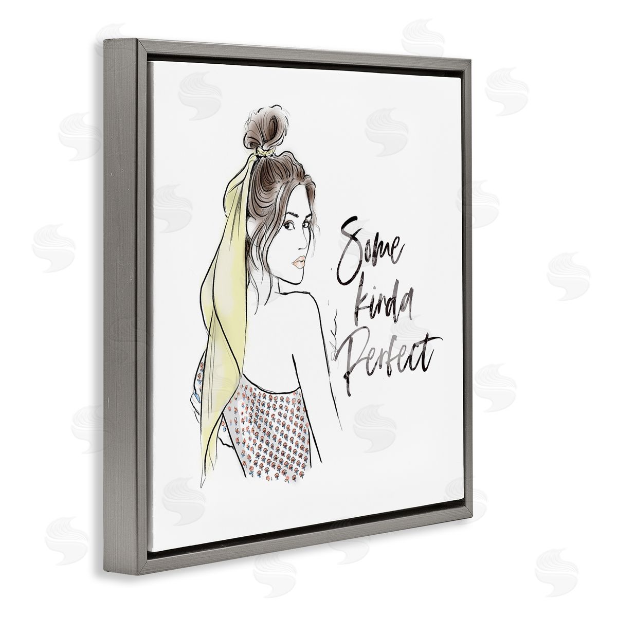 Alison Petrie Some Kinda Perfect Portrait Gray Floating Frame Canvas Wall Art Print