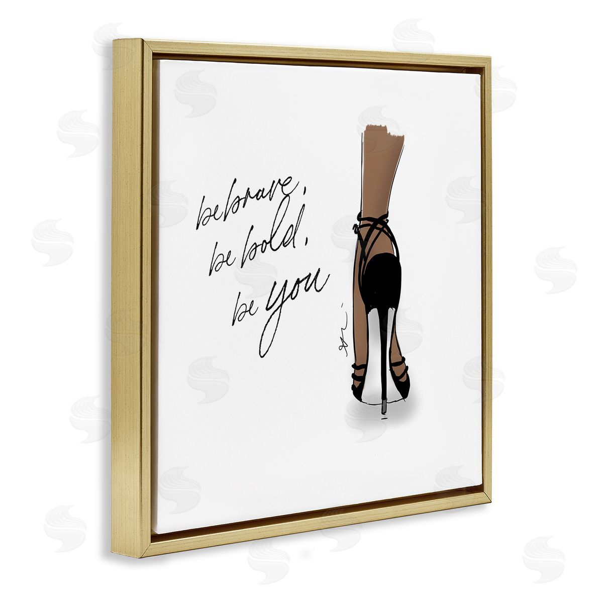 Alison Petrie Be Brave Bold You Fashion Gold Floating Frame Canvas Wall Art Print