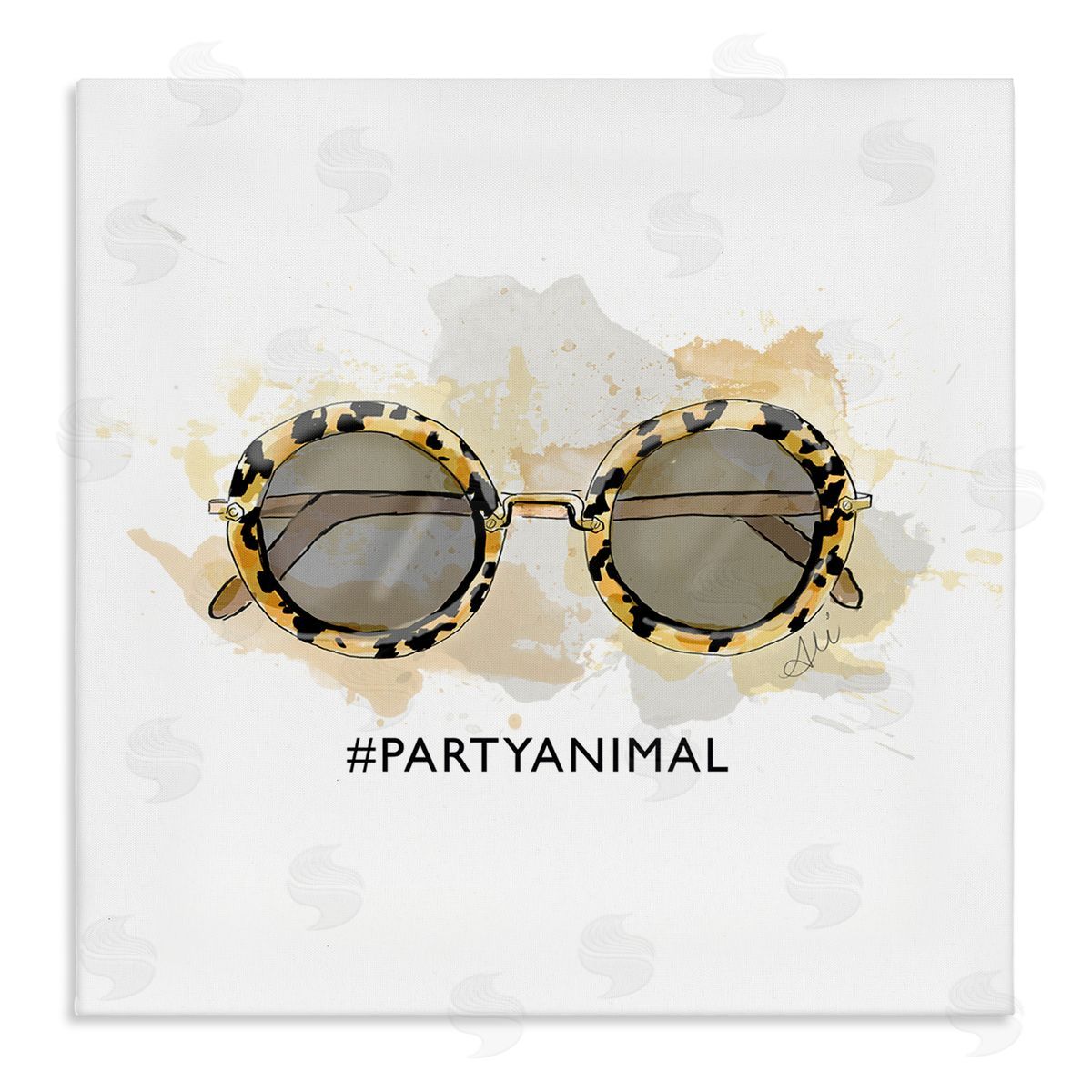 Alison Petrie Party Animal Glam Sunglasses Stretched Canvas Wall Art Print