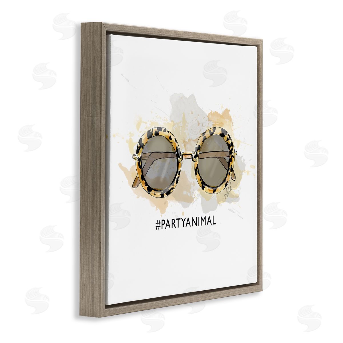 Alison Petrie Party Animal Glam Sunglasses Brown Floating Frame Canvas Wall Art Print