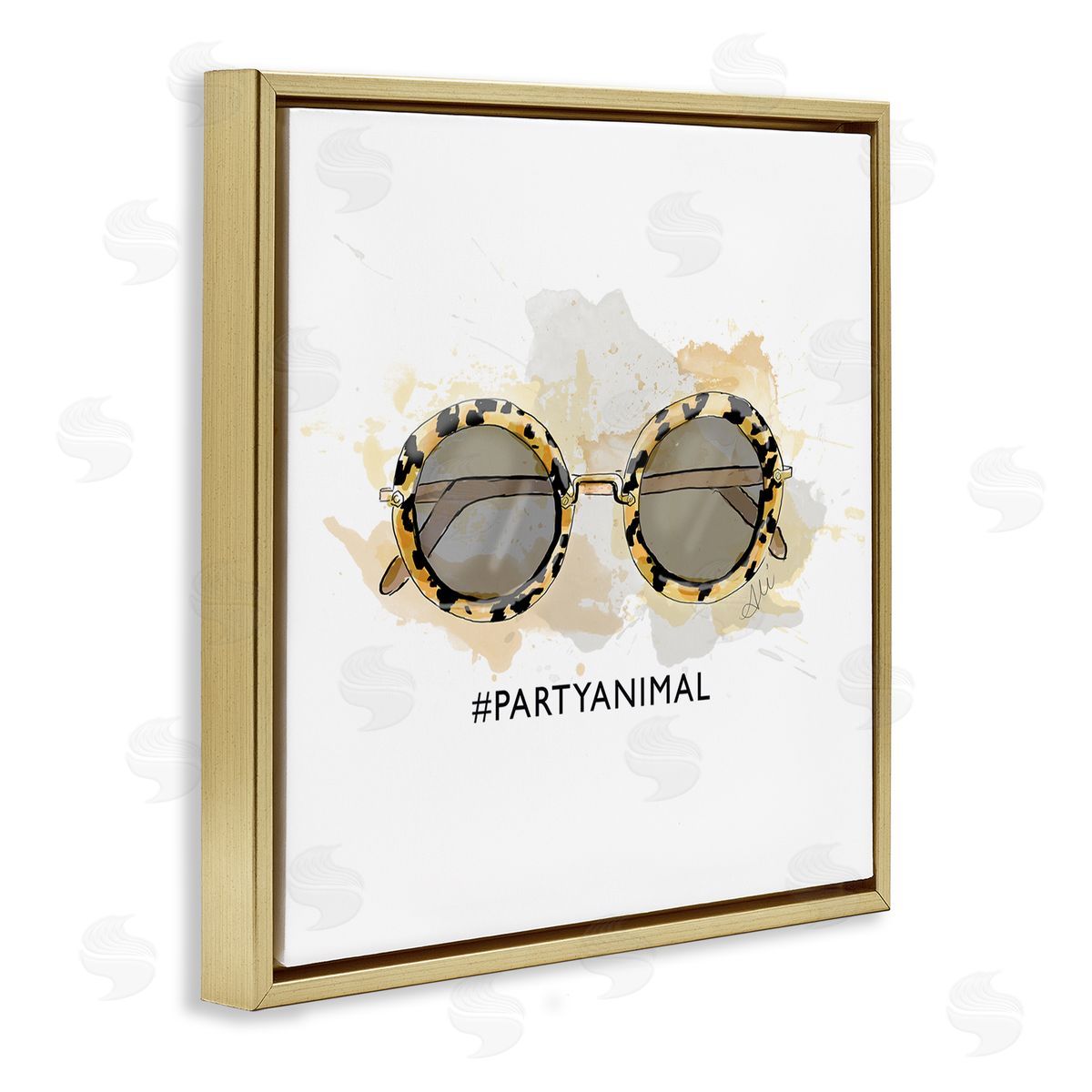 Alison Petrie Party Animal Glam Sunglasses Gold Floating Frame Canvas Wall Art Print