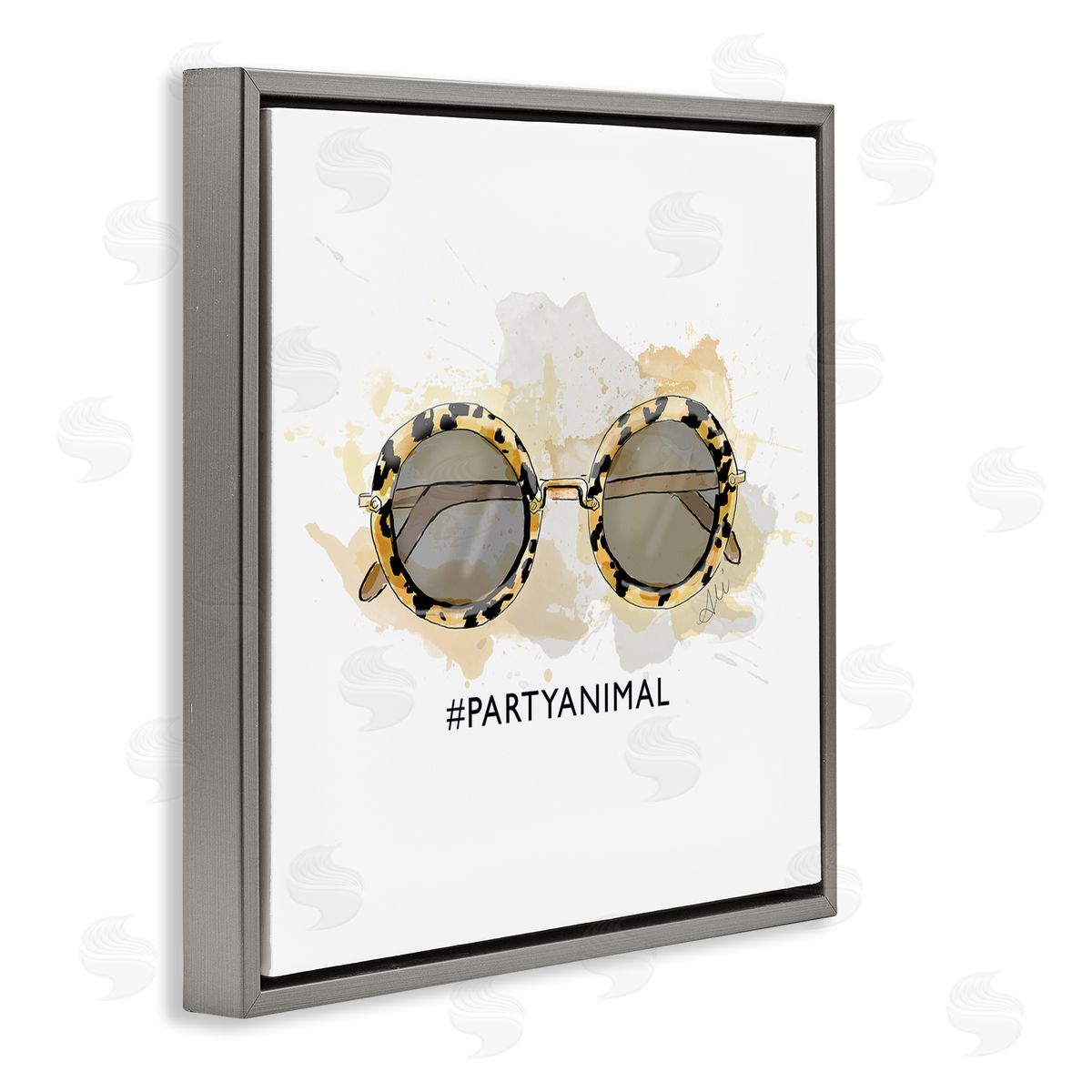 Alison Petrie Party Animal Glam Sunglasses Gray Floating Frame Canvas Wall Art Print
