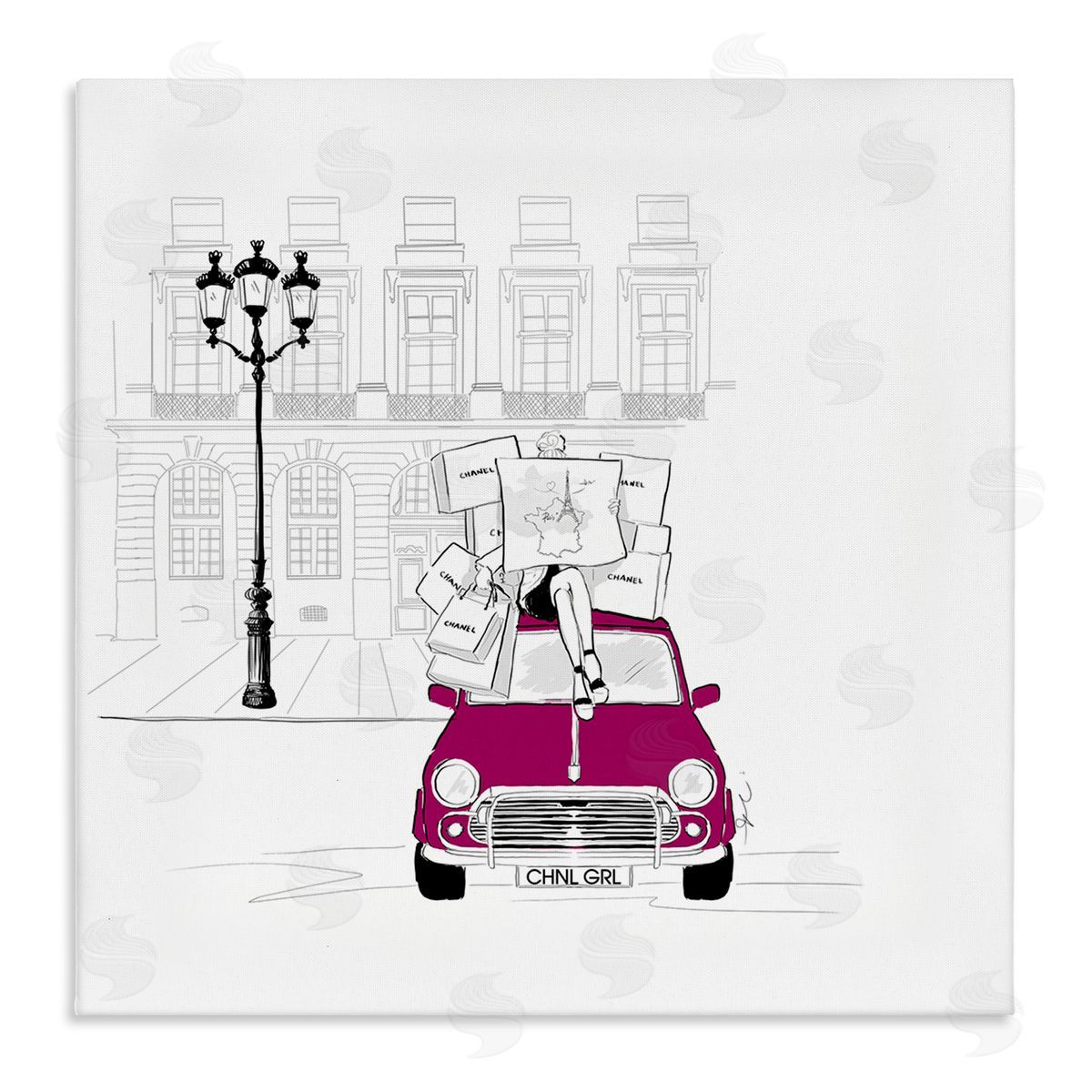 Alison Petrie Fashion Brand Shopping Town  Stretched Canvas Wall Art Print