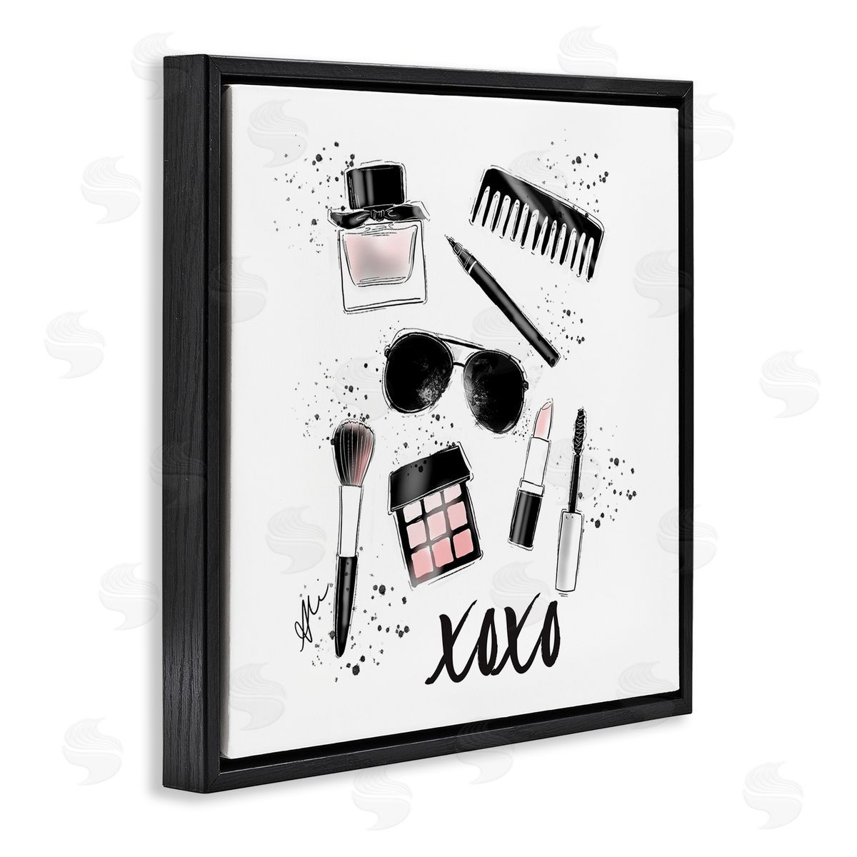 Alison Petrie XOXO Glam Cosmetics Makeup Black Floating Frame Canvas Wall Art Print