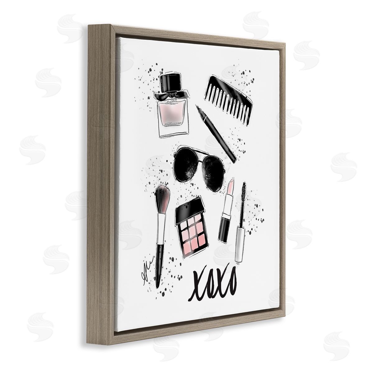 Alison Petrie XOXO Glam Cosmetics Makeup Brown Floating Frame Canvas Wall Art Print