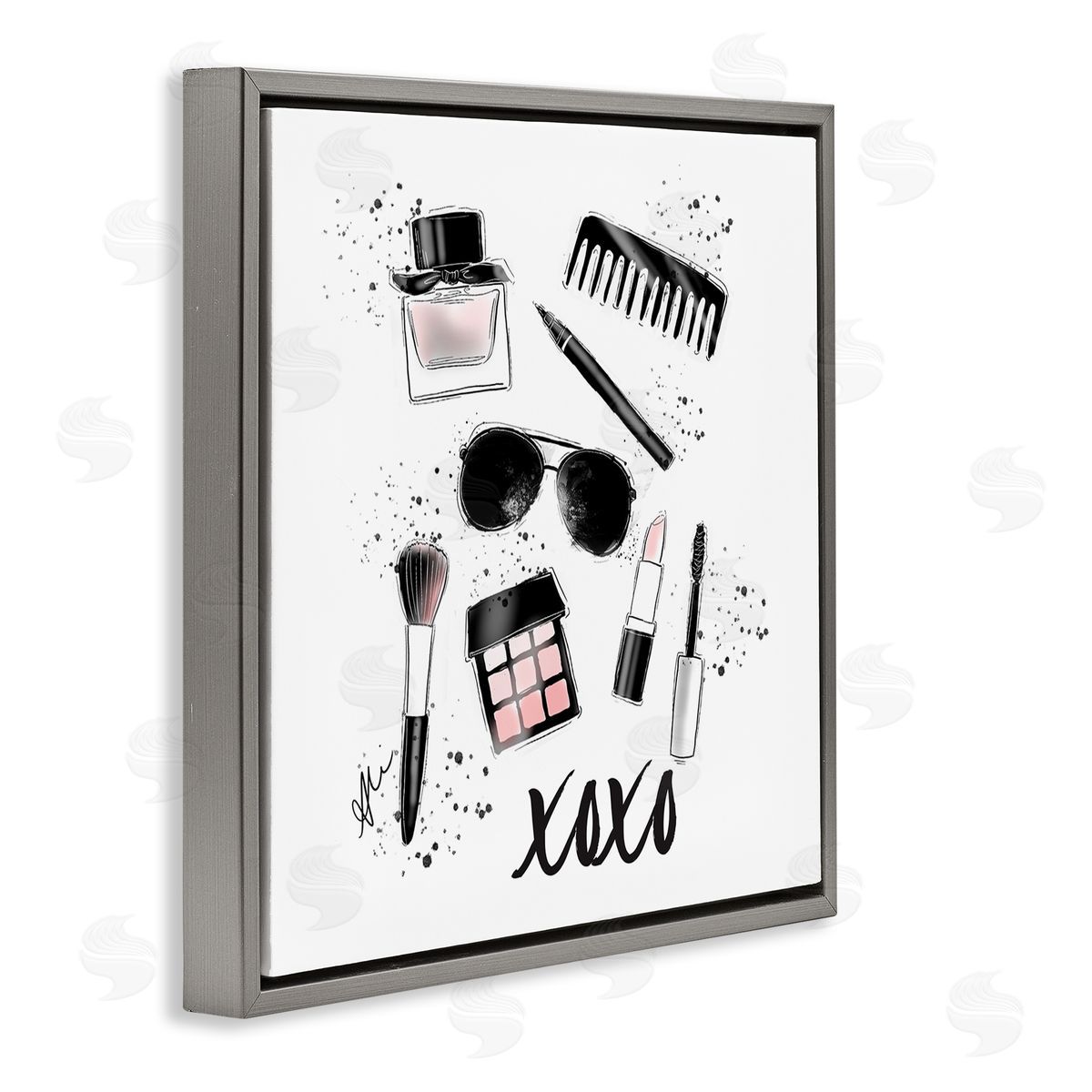 Alison Petrie XOXO Glam Cosmetics Makeup Gray Floating Frame Canvas Wall Art Print