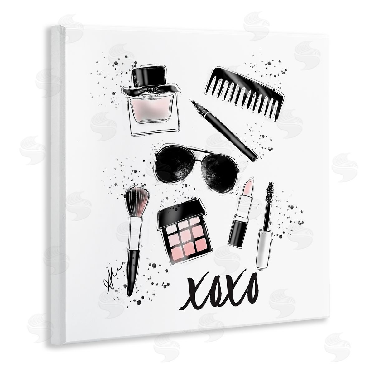 Alison Petrie XOXO Glam Cosmetics Makeup Wooden Wall Plaque Art Print