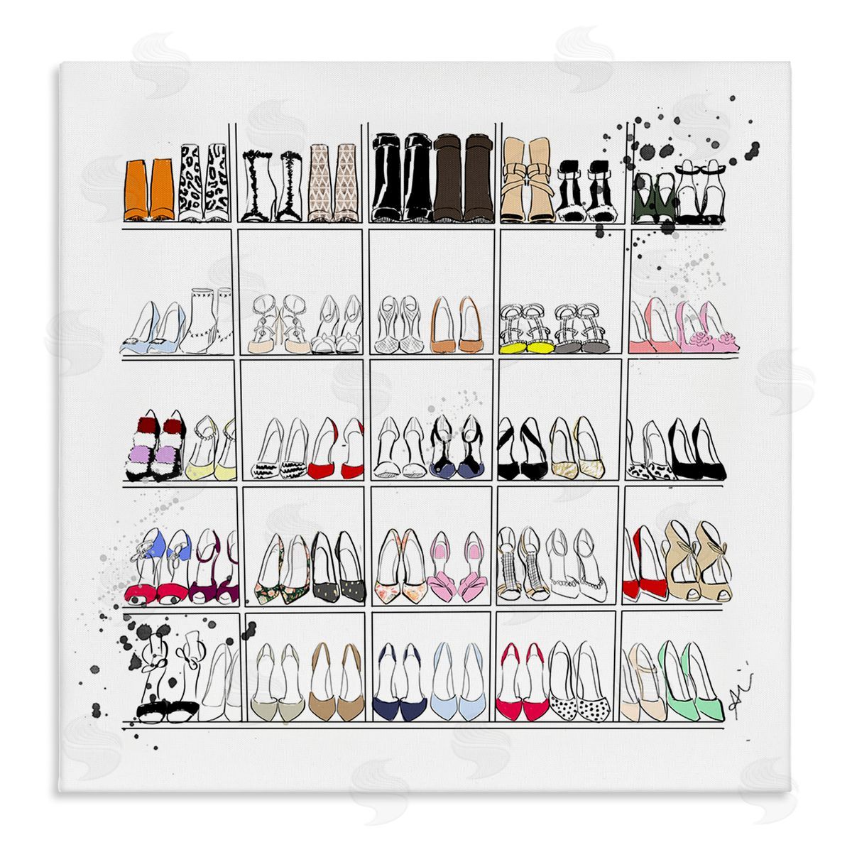 Alison Petrie Fashion Heels Glam Shopping Stretched Canvas Wall Art Print