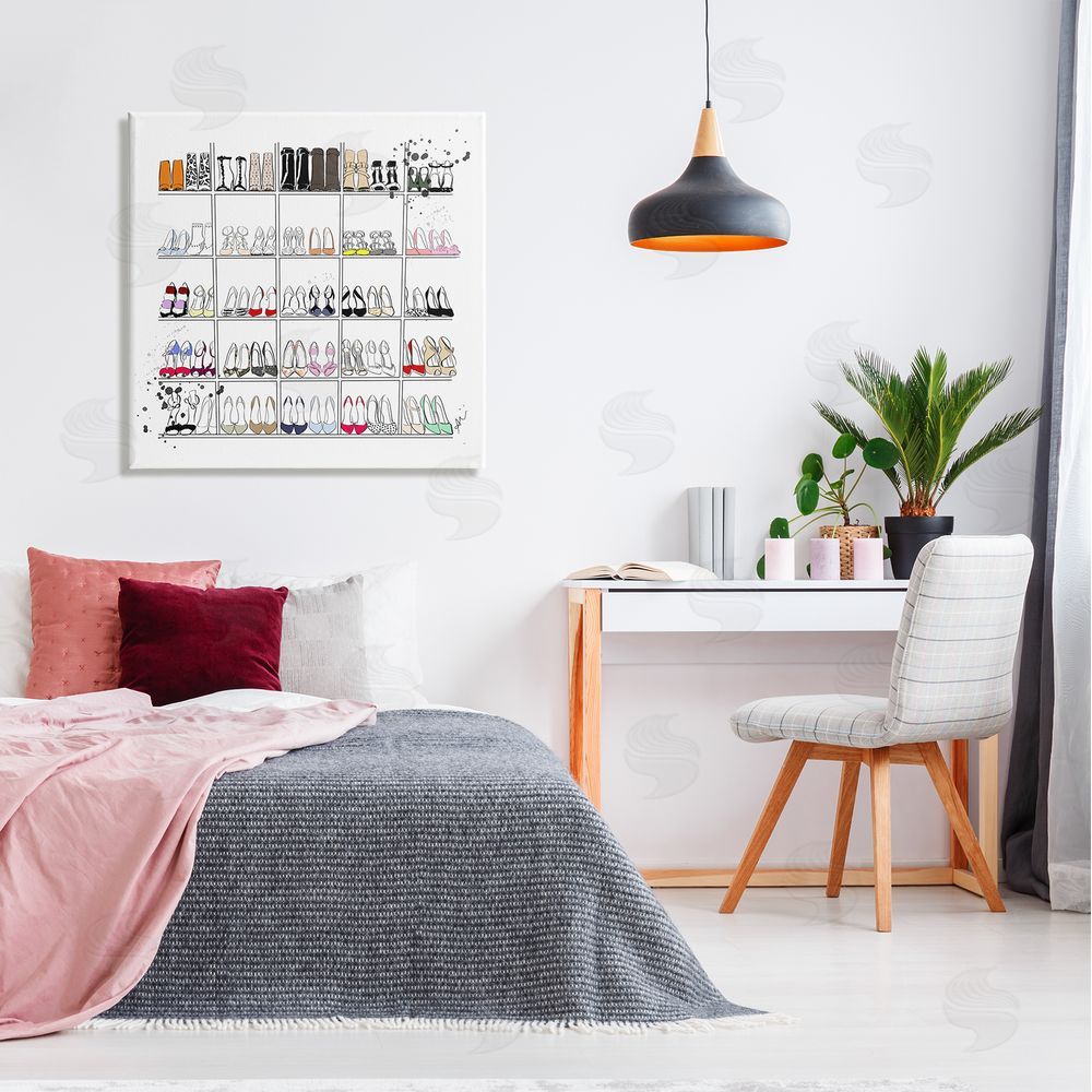Alison Petrie Fashion Heels Glam Shopping Canvas Wall Art in Room