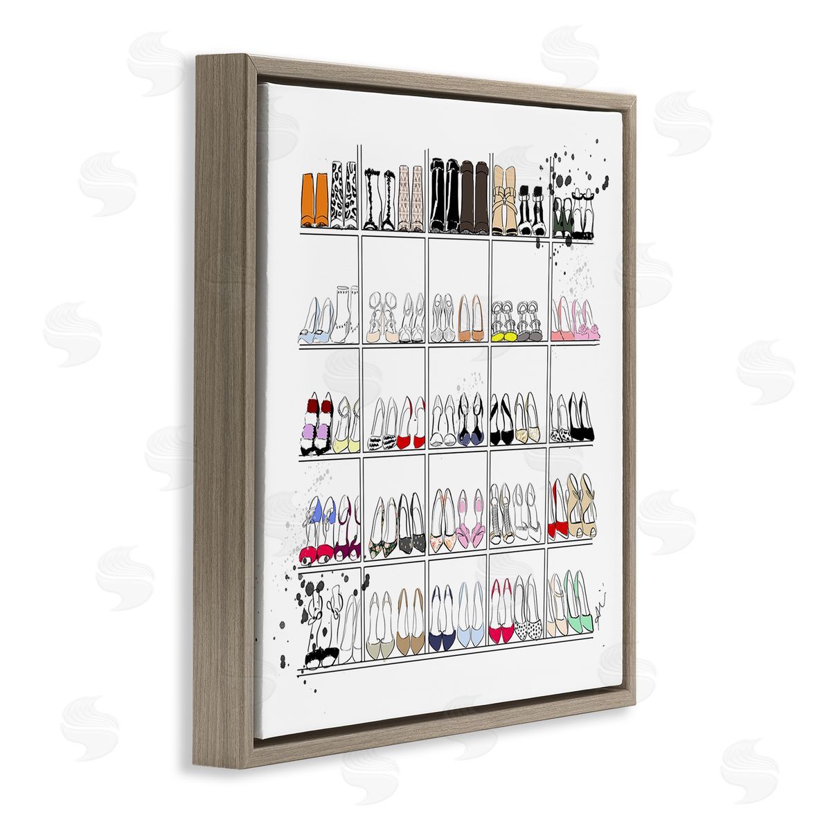 Alison Petrie Fashion Heels Glam Shopping Brown Floating Frame Canvas Wall Art Print