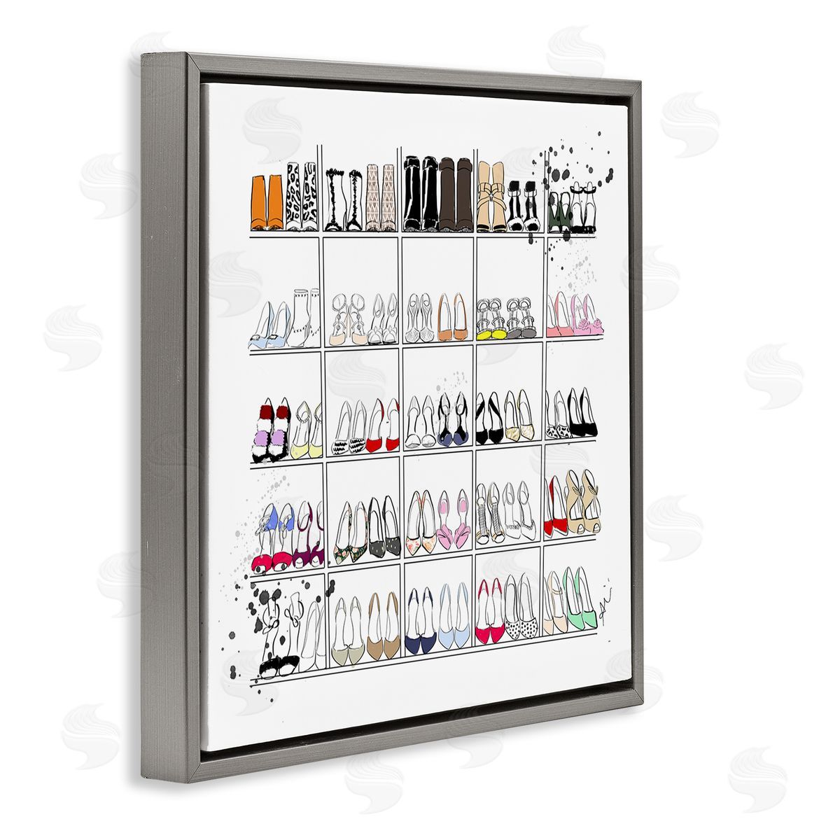 Alison Petrie Fashion Heels Glam Shopping Gray Floating Frame Canvas Wall Art Print