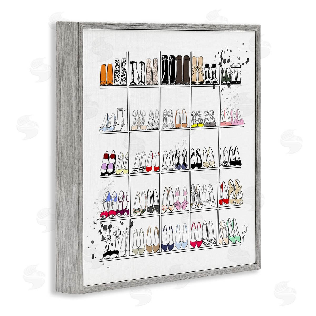 Alison Petrie Fashion Heels Glam Shopping Gray Framed Glicee Wall Art Print