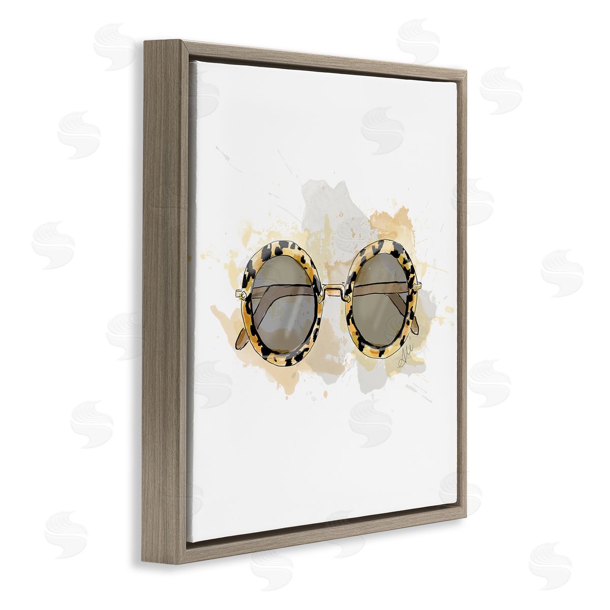 Alison Petrie Glam Sunglasses Summer Fashion Brown Floating Frame Canvas Wall Art Print