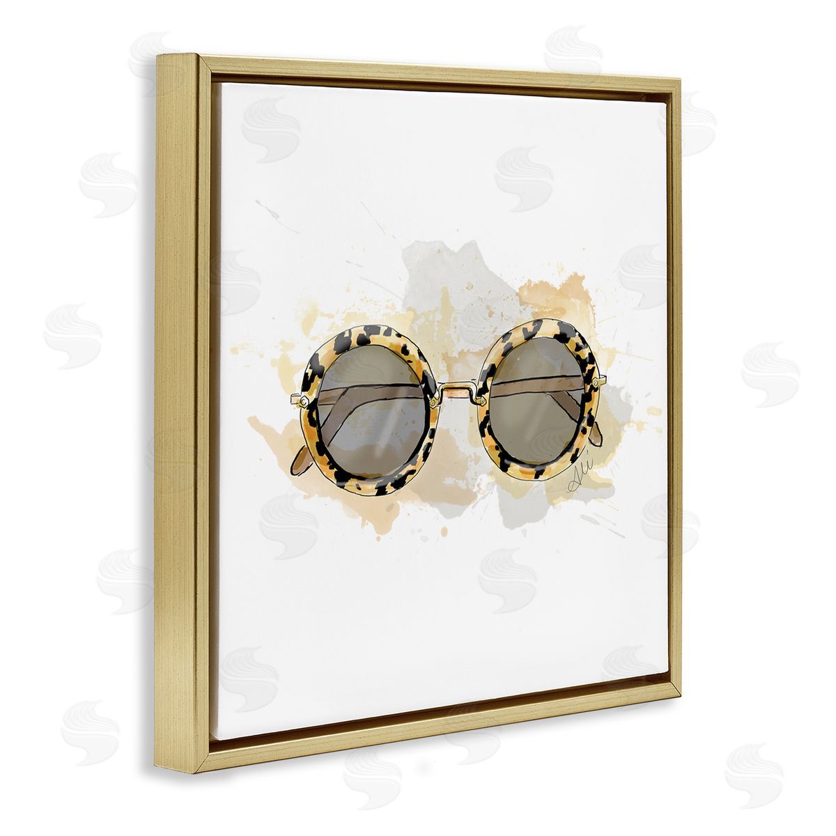 Alison Petrie Glam Sunglasses Summer Fashion Gold Floating Frame Canvas Wall Art Print