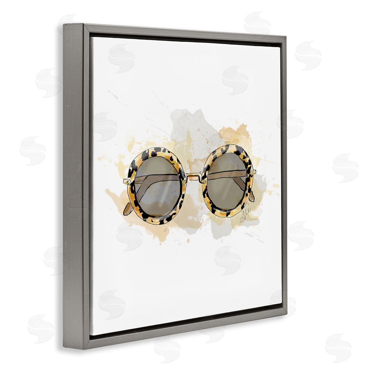Alison Petrie Glam Sunglasses Summer Fashion Gray Floating Frame Canvas Wall Art Print