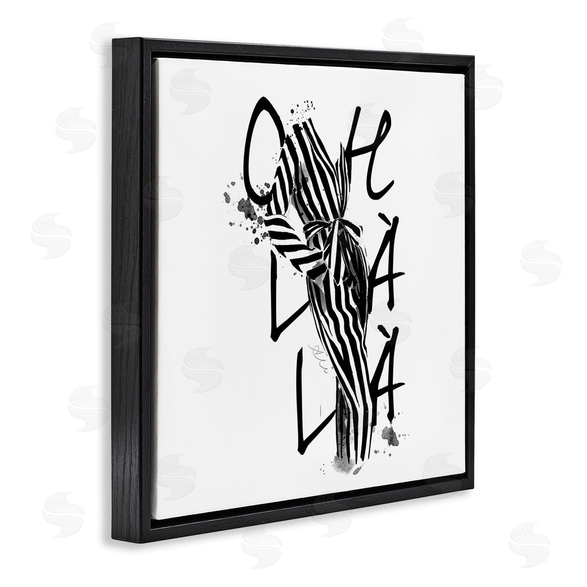 Alison Petrie Modern Glam Ooh La La Black Floating Frame Canvas Wall Art Print