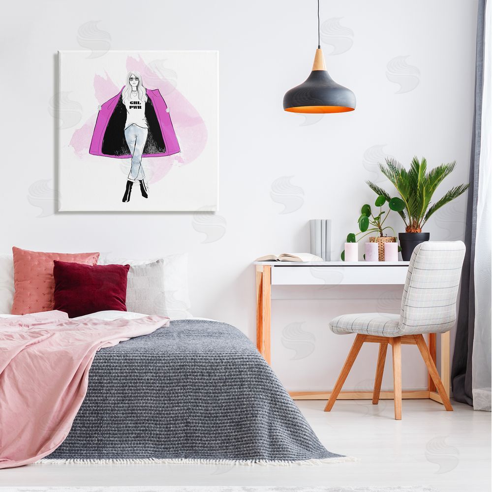 Alison Petrie Girl Power Fashion Portrait Canvas Wall Art in Room