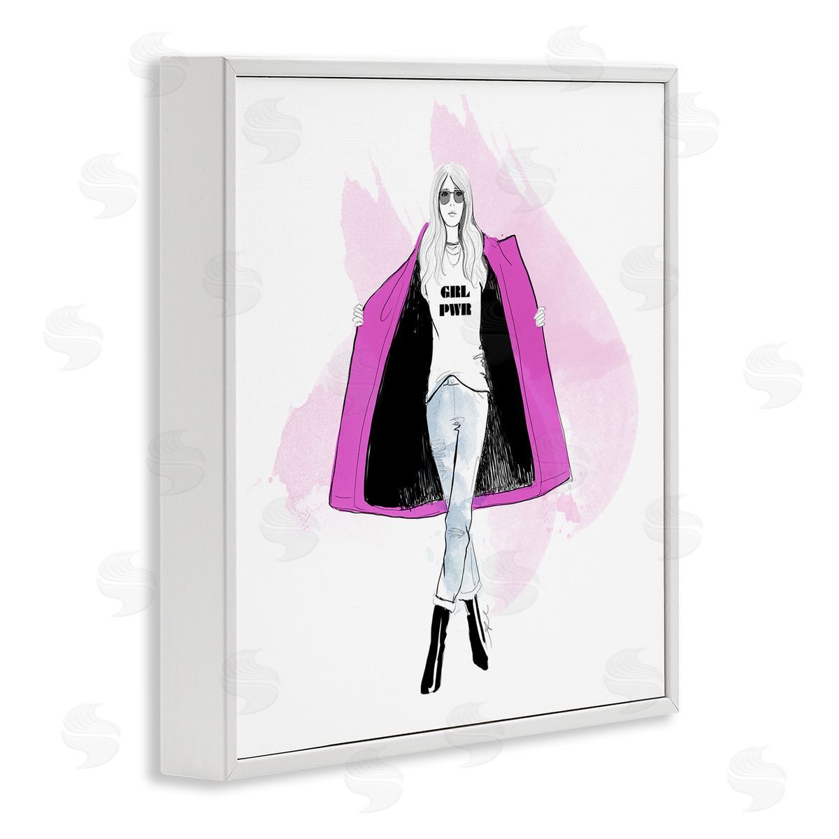 Alison Petrie Girl Power Fashion Portrait White Framed Glicee Wall Art Print