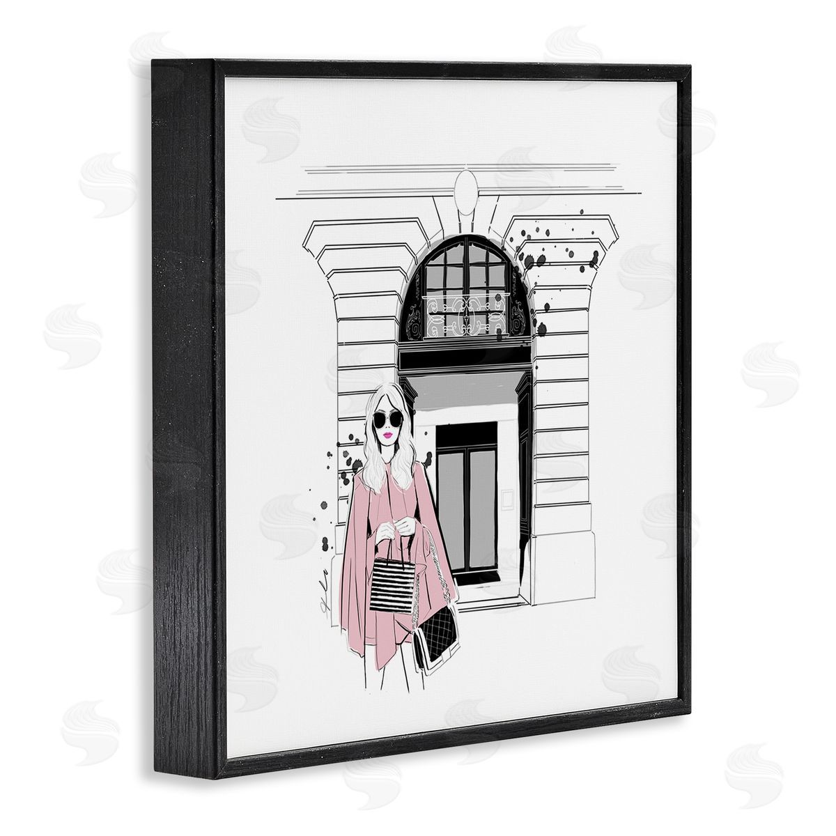 Alison Petrie Fashion Girl Town Storefront Black Framed Glicee Wall Art Print
