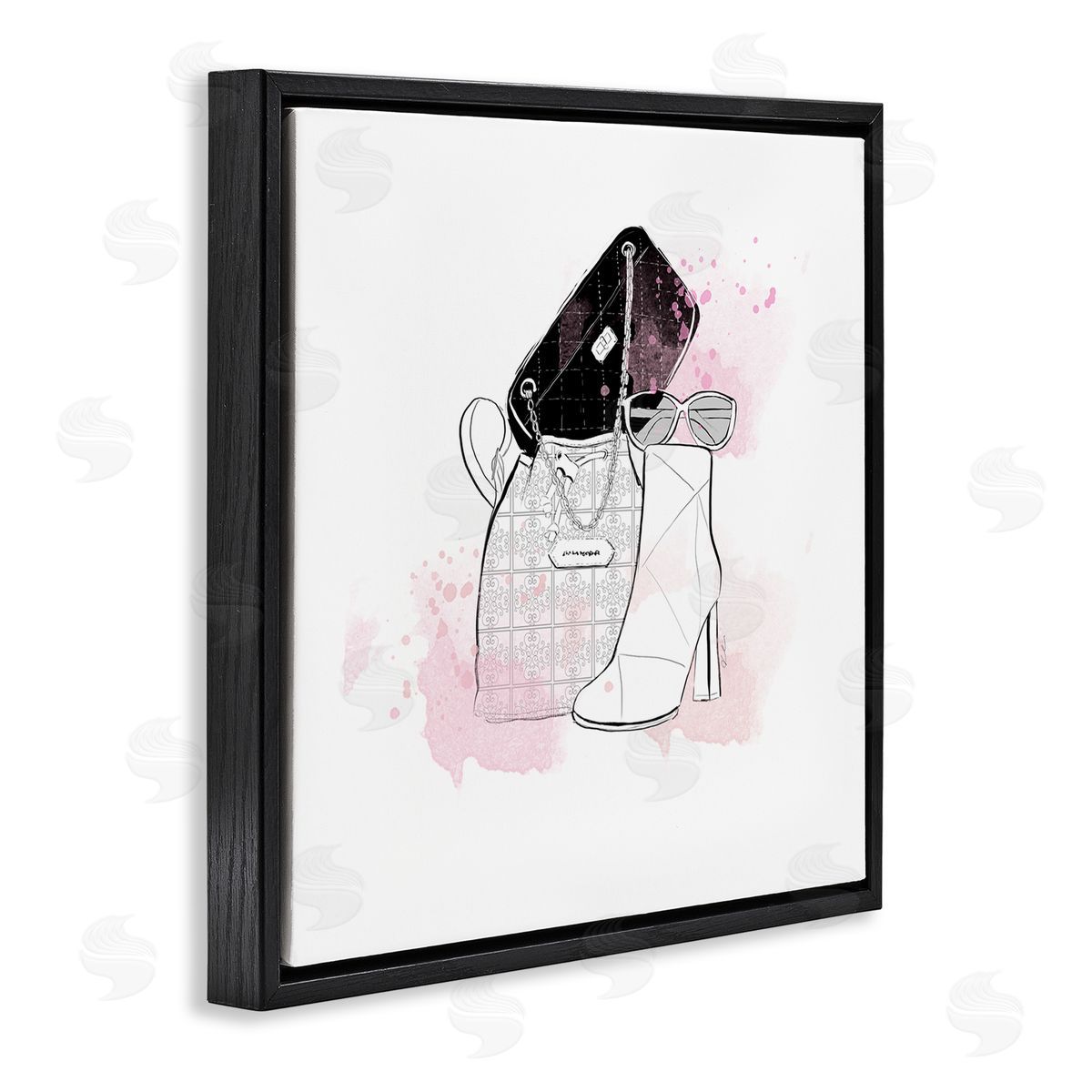 Alison Petrie Stylish Glam Fashion Purses Black Floating Frame Canvas Wall Art Print