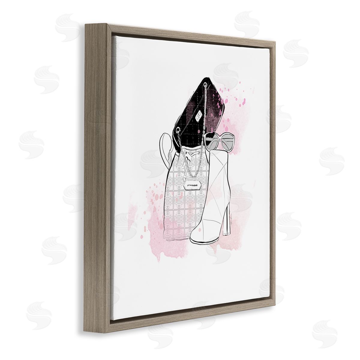 Alison Petrie Stylish Glam Fashion Purses Brown Floating Frame Canvas Wall Art Print