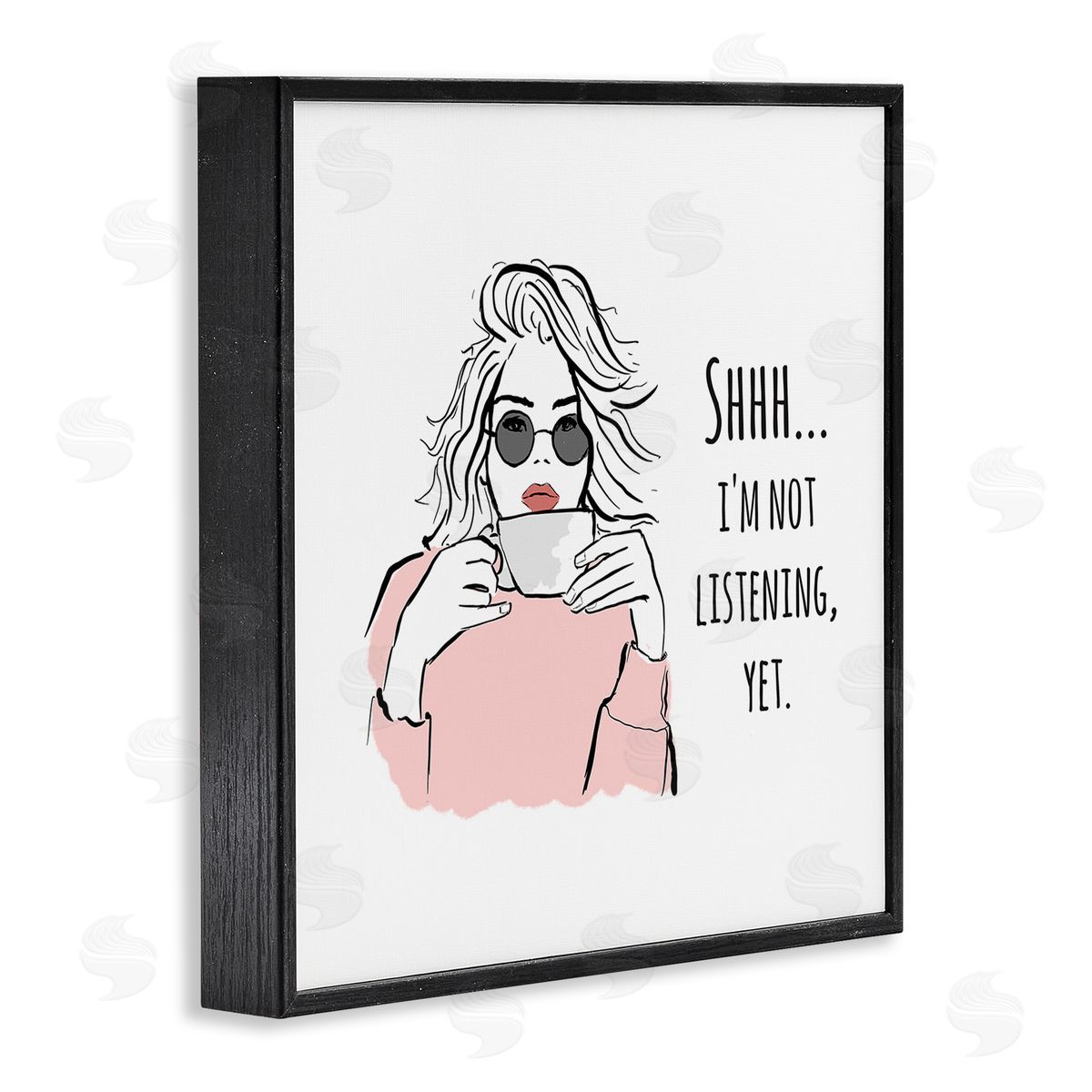 Alison Petrie Not Listening Yet Funny Coffee Black Framed Glicee Wall Art Print