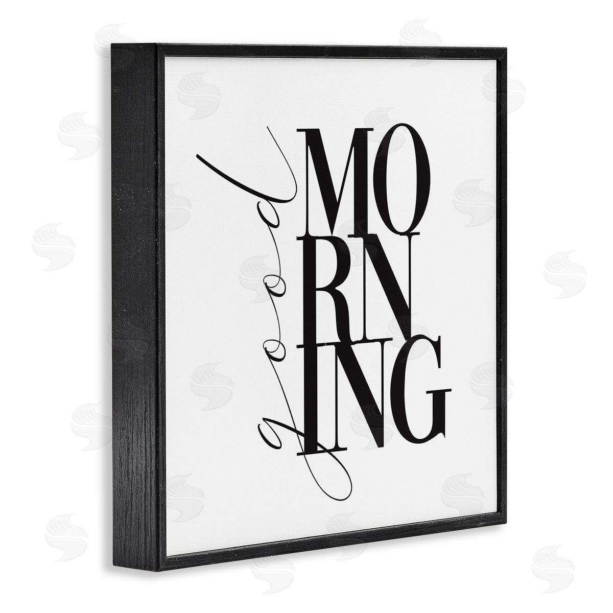 Alison Petrie Good Morning Modern Text Black Framed Glicee Wall Art Print