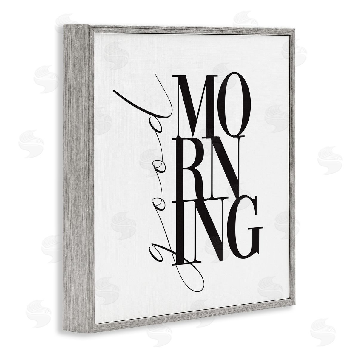 Alison Petrie Good Morning Modern Text Gray Framed Glicee Wall Art Print