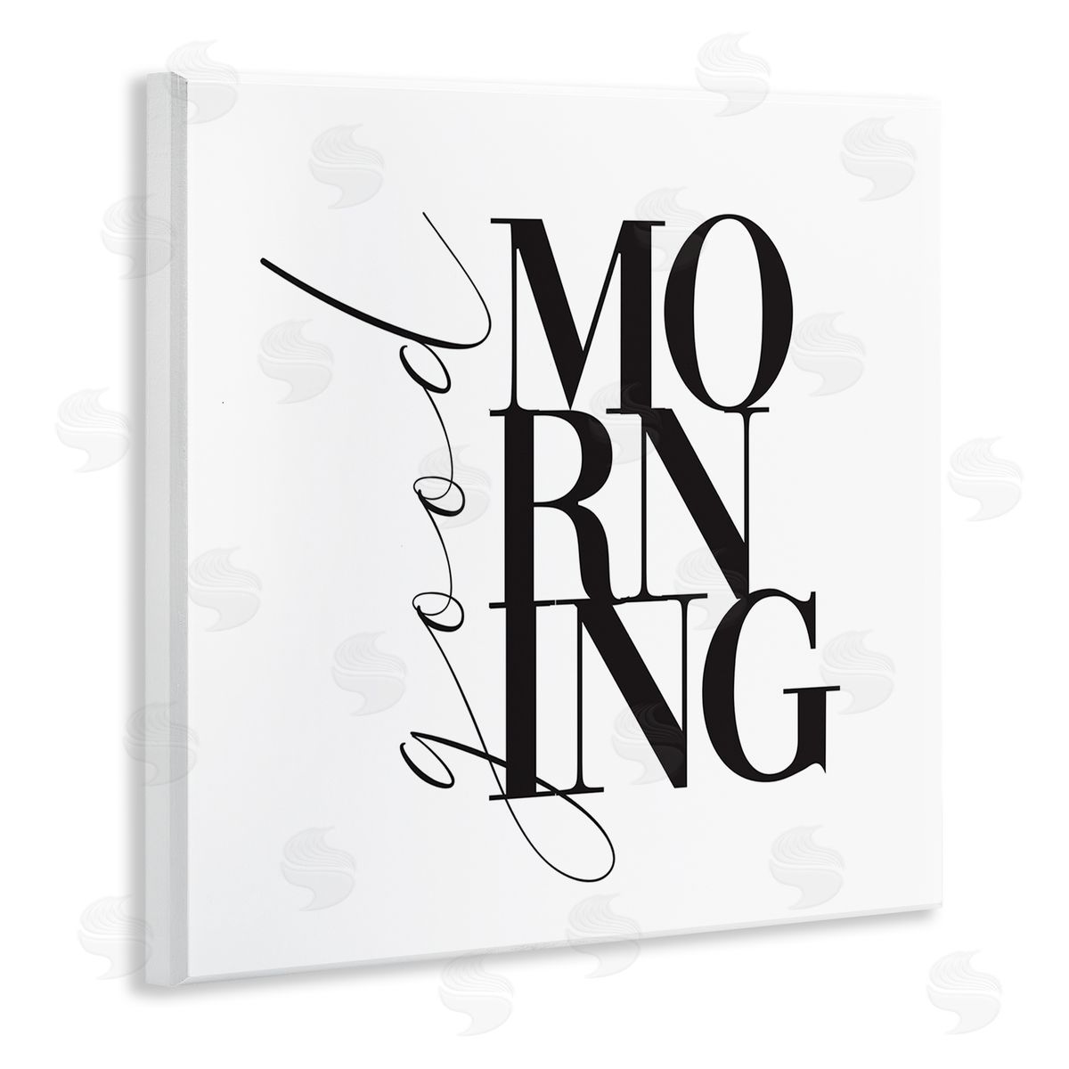 Alison Petrie Good Morning Modern Text Wooden Wall Plaque Art Print