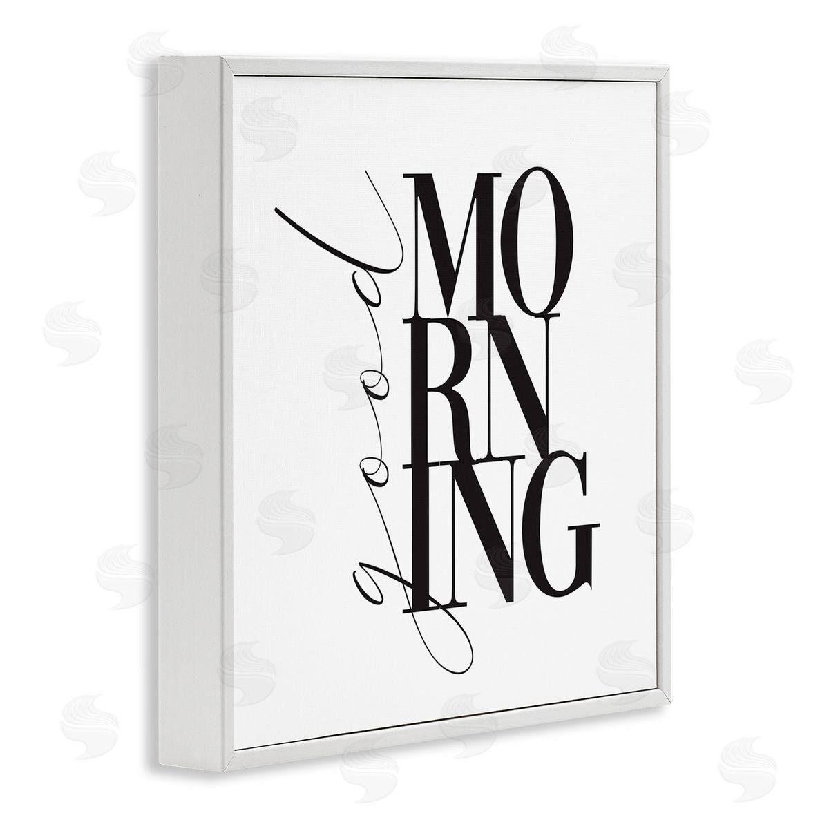 Alison Petrie Good Morning Modern Text White Framed Glicee Wall Art Print