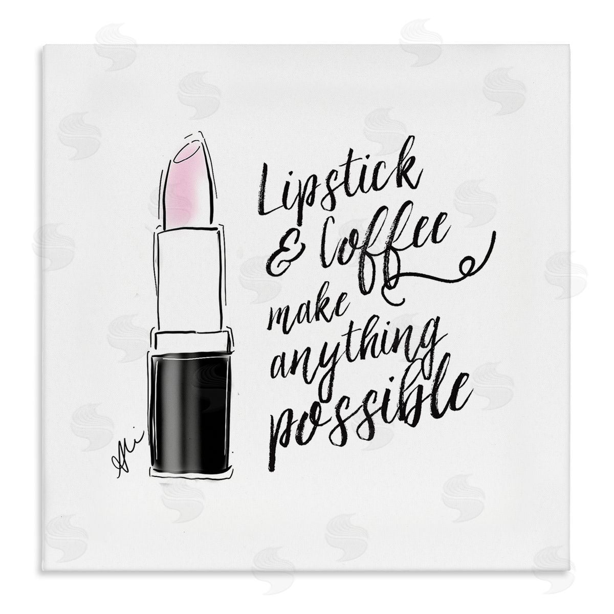 Alison Petrie Lipstick & Coffee Everything Possible Stretched Canvas Wall Art Print