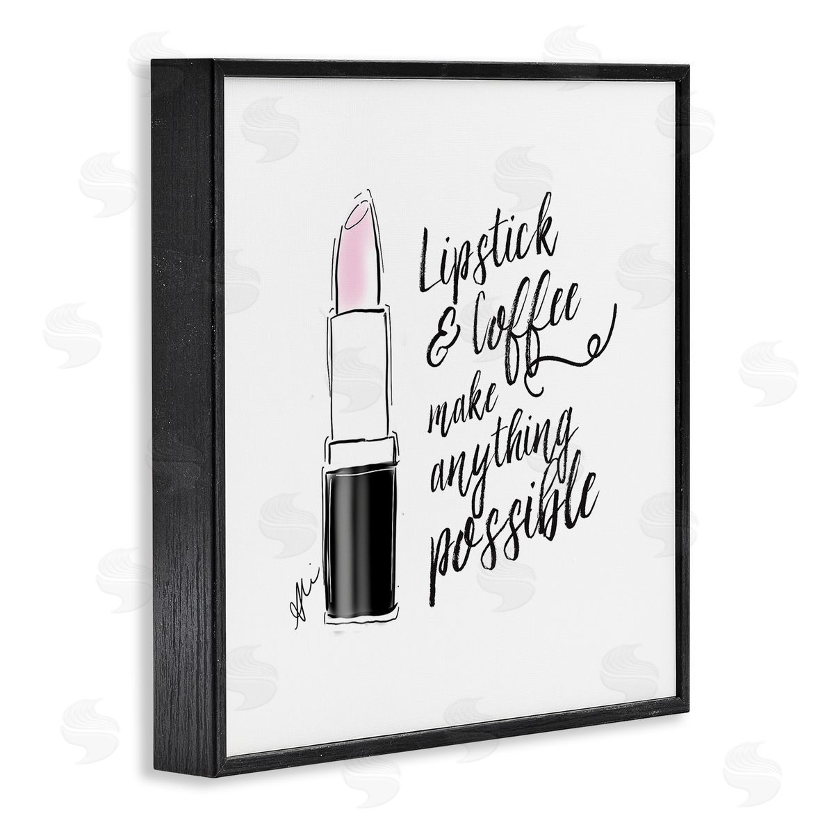 Alison Petrie Lipstick & Coffee Everything Possible Black Framed Glicee Wall Art Print