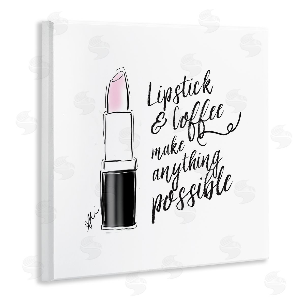 Alison Petrie Lipstick & Coffee Everything Possible Wooden Wall Plaque Art Print