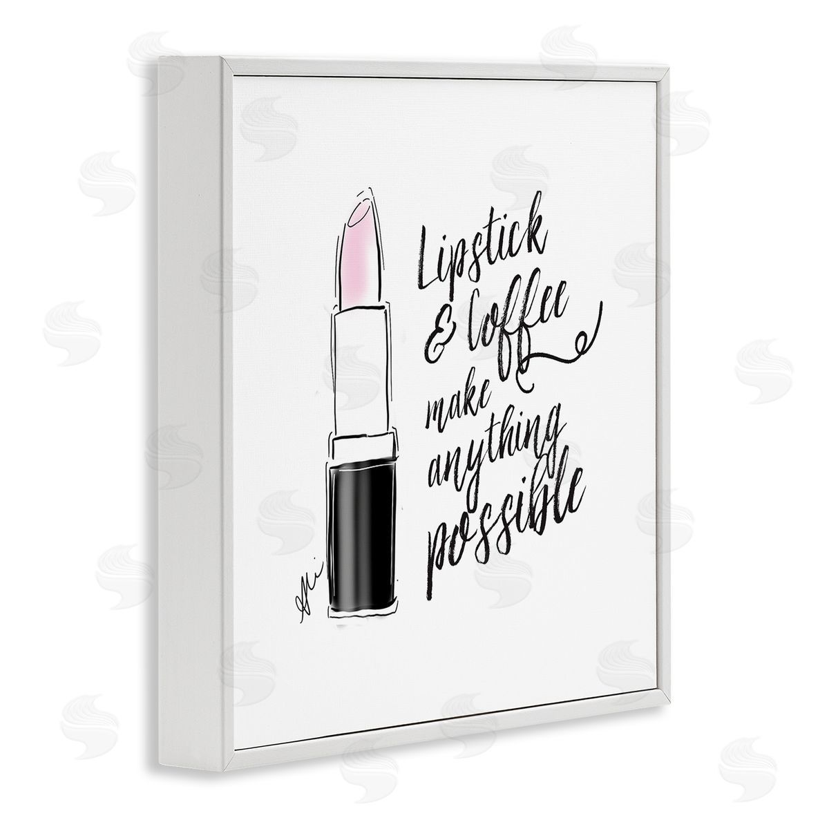 Alison Petrie Lipstick & Coffee Everything Possible White Framed Glicee Wall Art Print