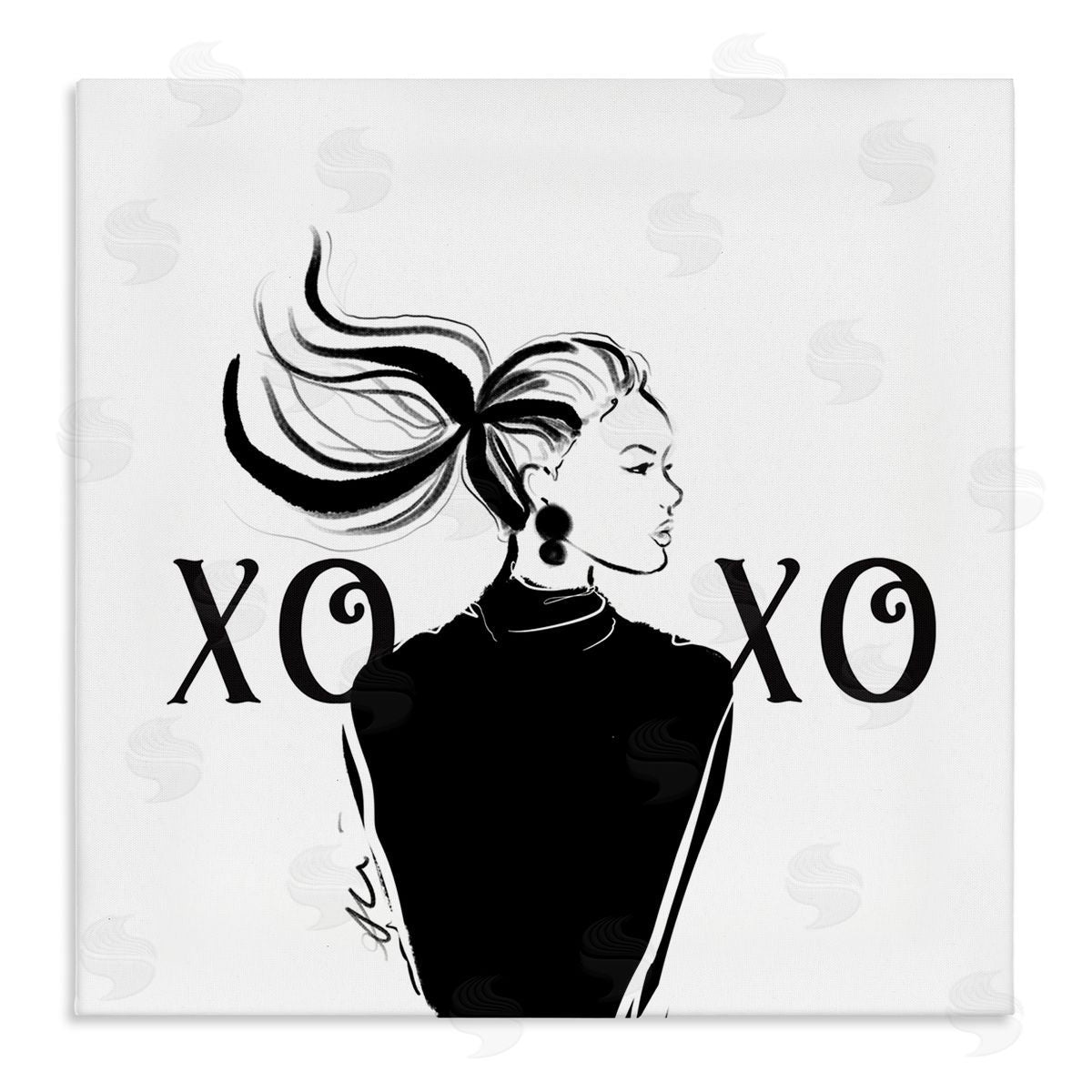 Alison Petrie Bold Glam XOXO Portrait Stretched Canvas Wall Art Print