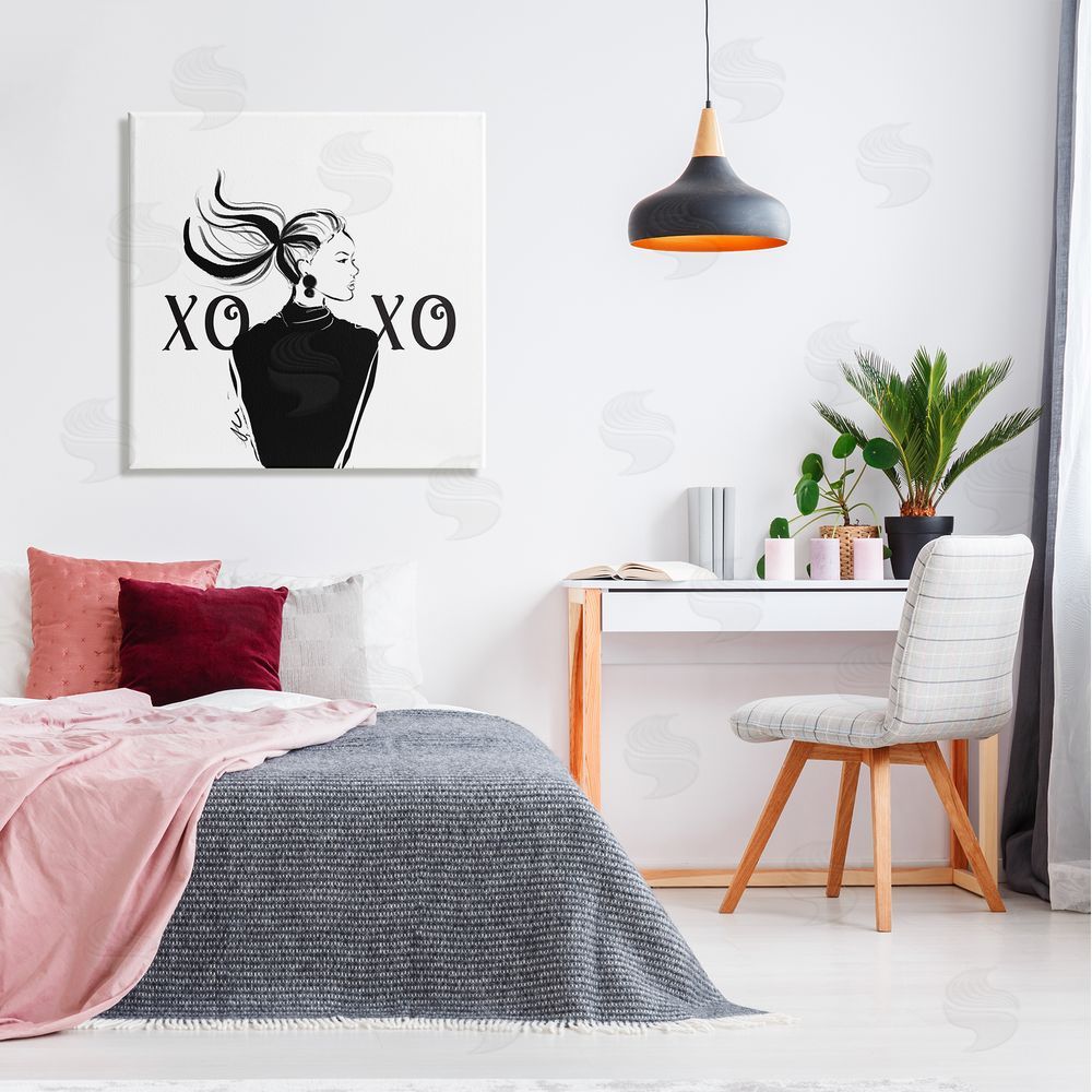 Alison Petrie Bold Glam XOXO Portrait Canvas Wall Art in Room