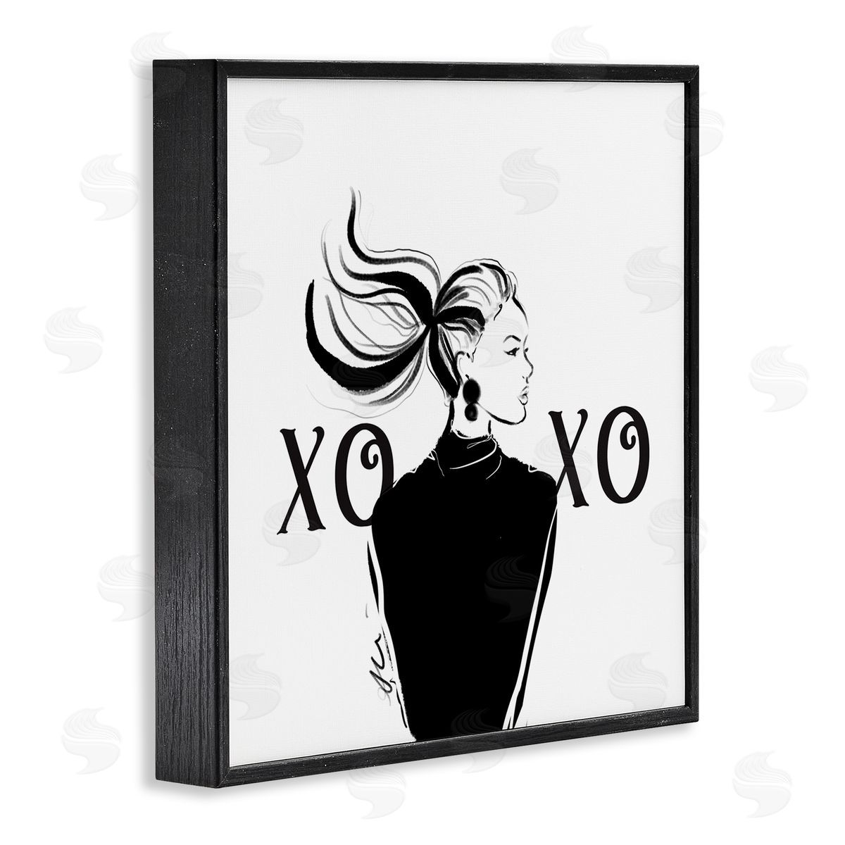 Alison Petrie Bold Glam XOXO Portrait Black Framed Glicee Wall Art Print