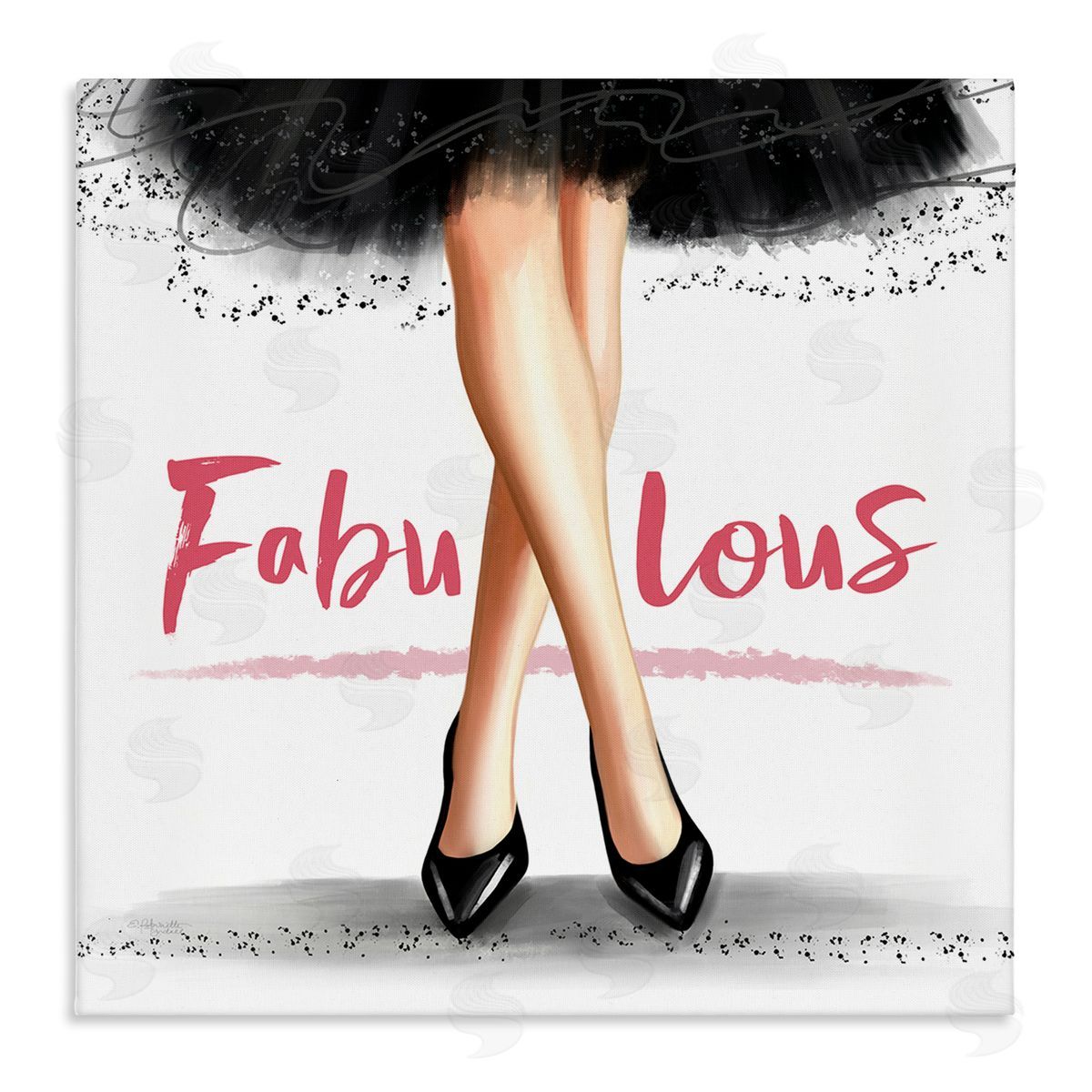 Elizabeth Tyndall Fabulous Stylish Glam Dress Stretched Canvas Wall Art Print