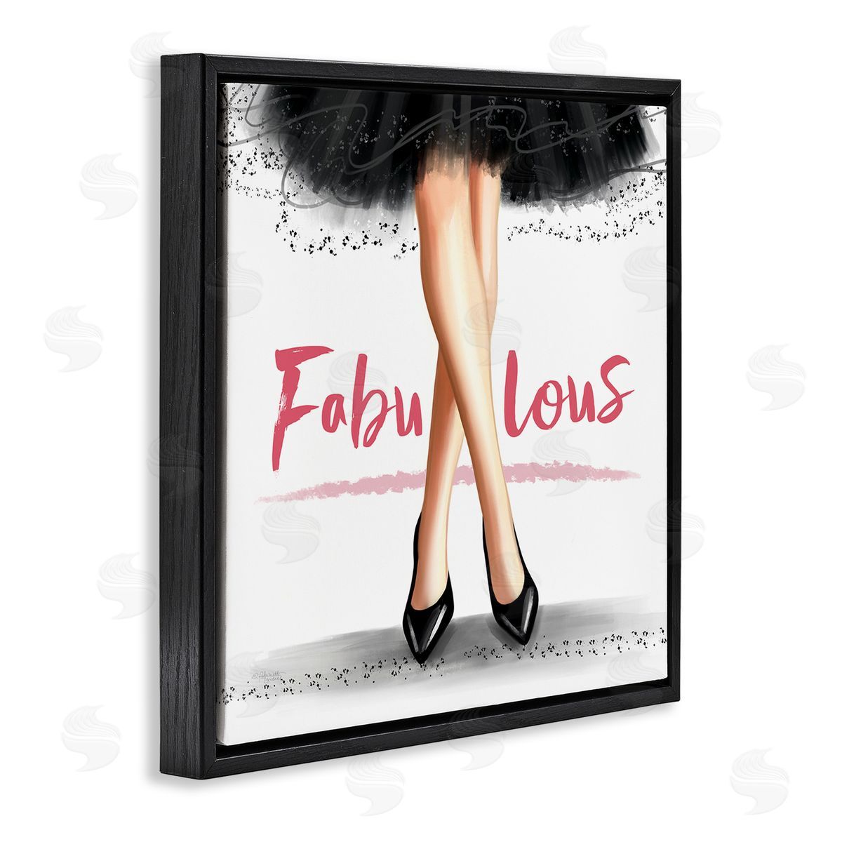 Elizabeth Tyndall Fabulous Stylish Glam Dress Black Floating Frame Canvas Wall Art Print