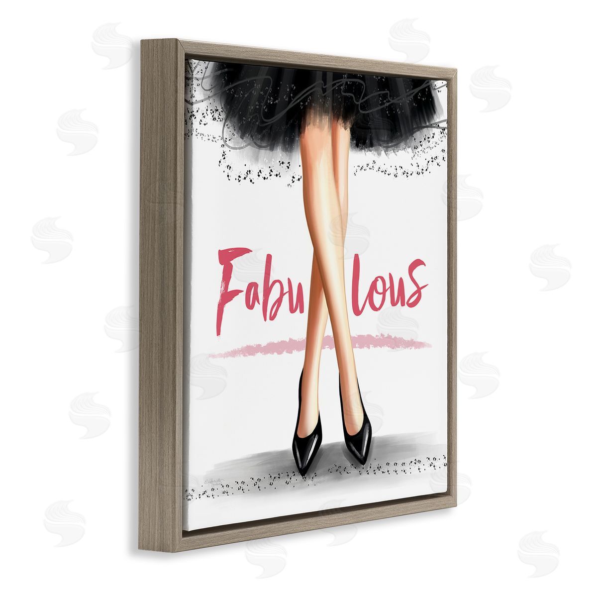 Elizabeth Tyndall Fabulous Stylish Glam Dress Brown Floating Frame Canvas Wall Art Print