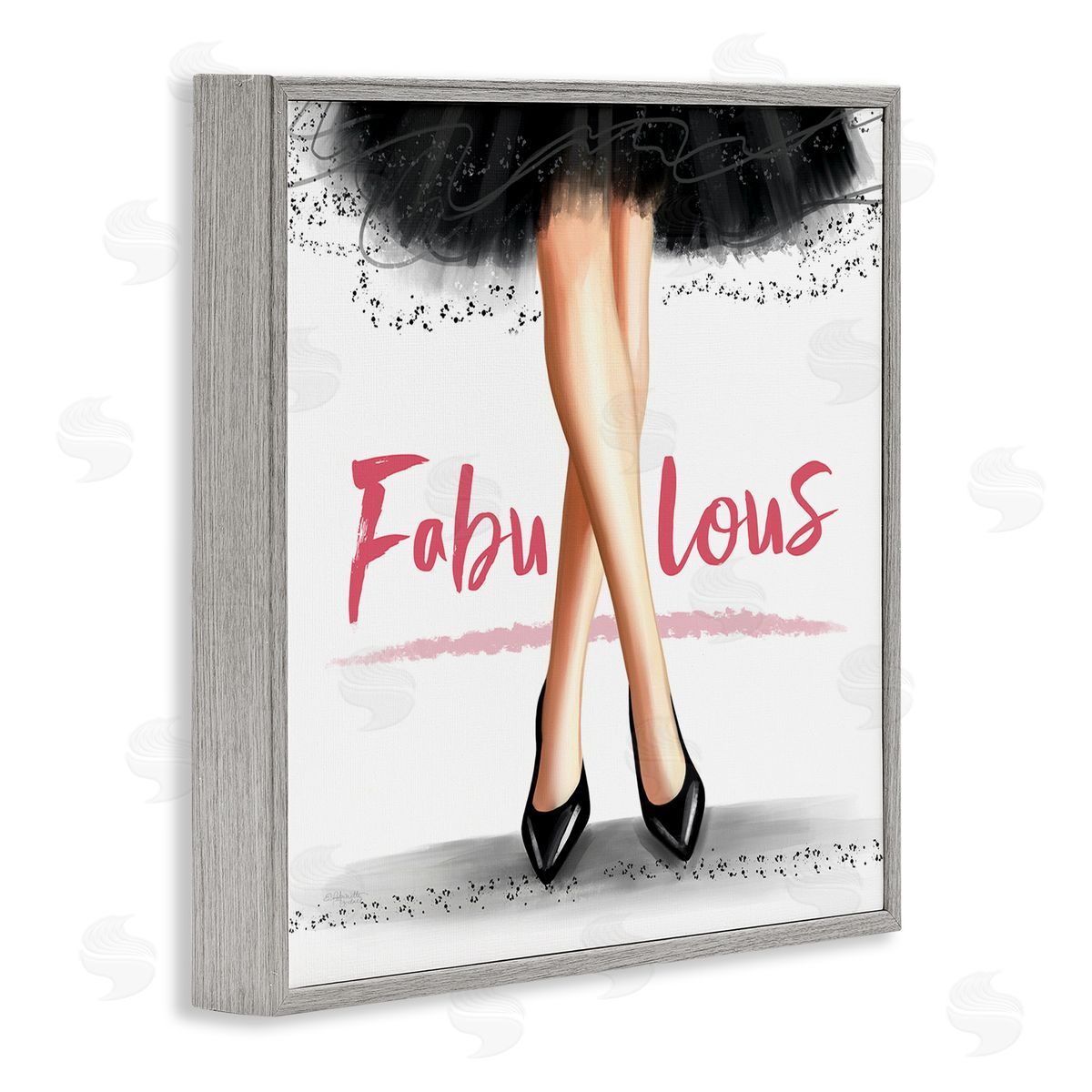 Elizabeth Tyndall Fabulous Stylish Glam Dress Gray Framed Glicee Wall Art Print