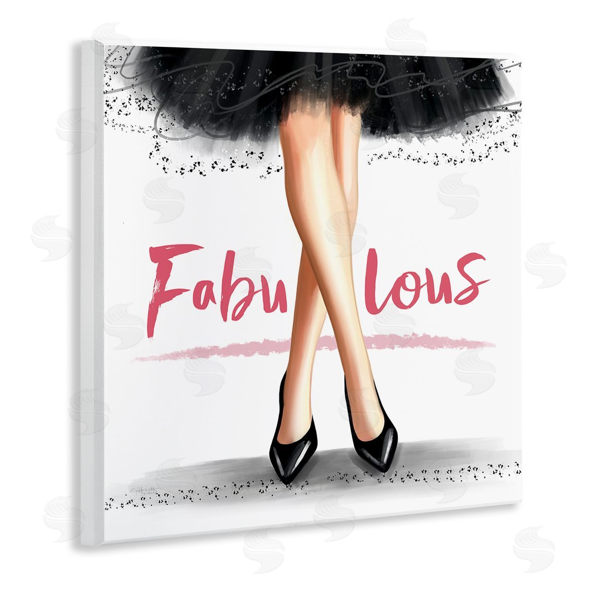 Elizabeth Tyndall Fabulous Stylish Glam Dress Wooden Wall Plaque Art Print