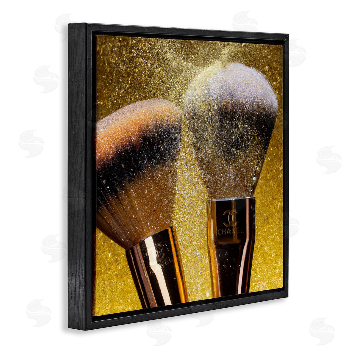 Ziwei Li Makeup Brush Glam Glimmer Black Floating Frame Canvas Wall Art Print