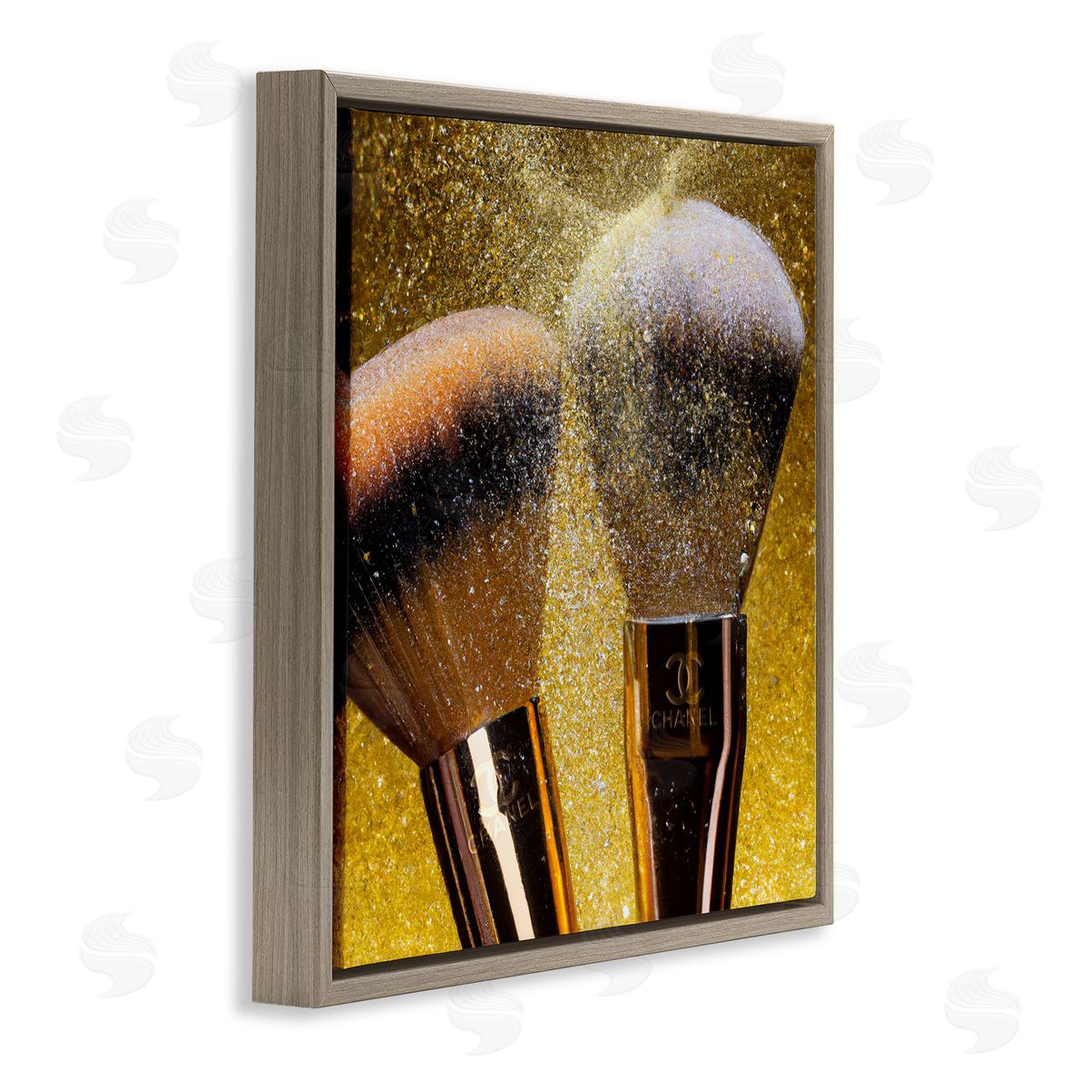 Ziwei Li Makeup Brush Glam Glimmer Brown Floating Frame Canvas Wall Art Print