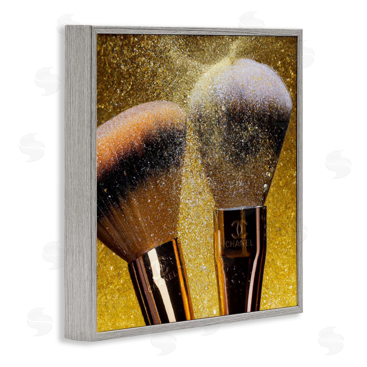 Ziwei Li Makeup Brush Glam Glimmer Gray Framed Glicee Wall Art Print